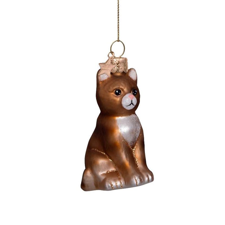 Bruine Kat Kersornament - Vondels - SuperMatique