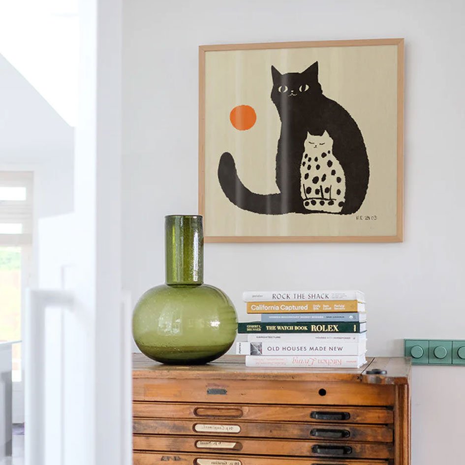 'Contrast' Zwarte en Witte Kat Art Print - Enikő Eged - SuperMatique