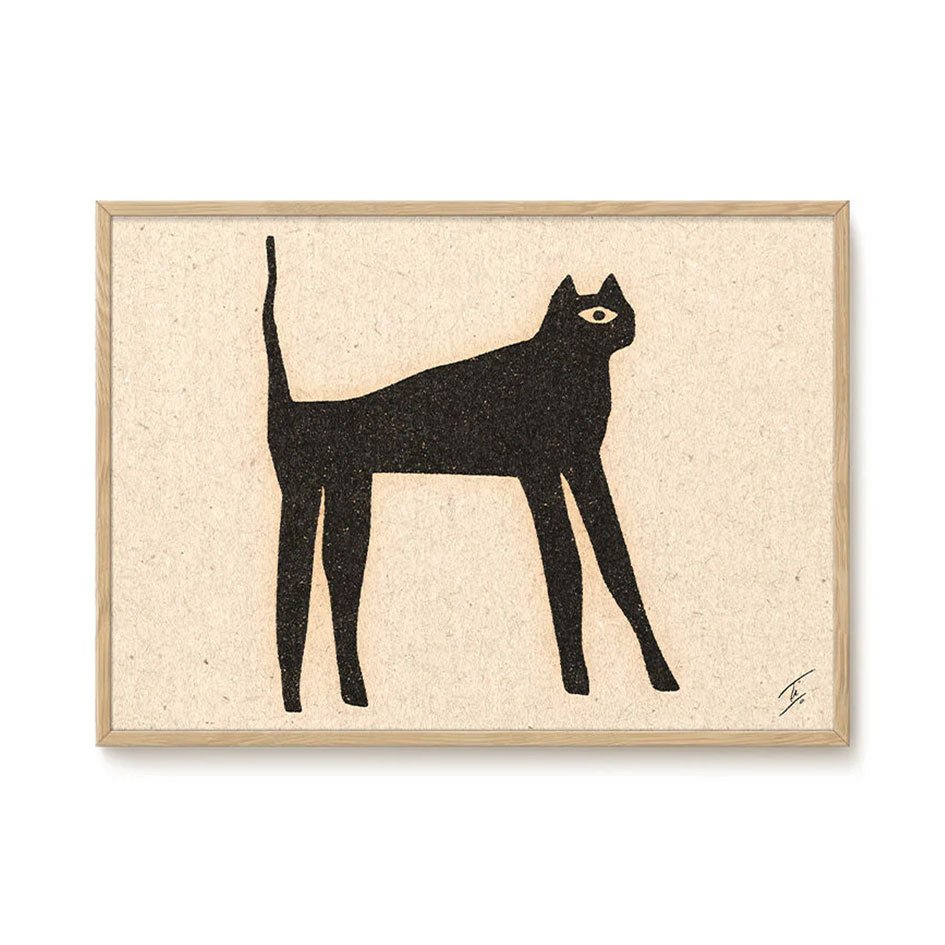 'The Cat' Zwarte Kat Art Print - David Schmitt - SuperMatique