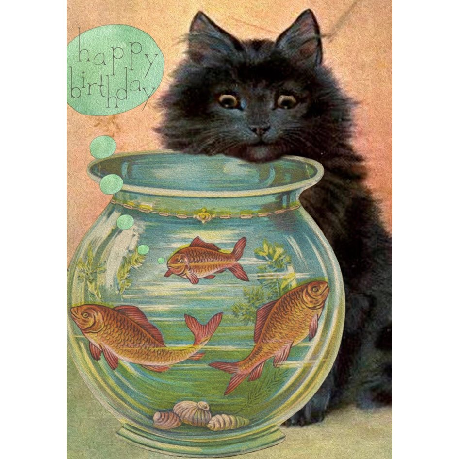 Wenskaart Fishbowl 'Happy Birthday' - Madame Treacle - SuperMatique
