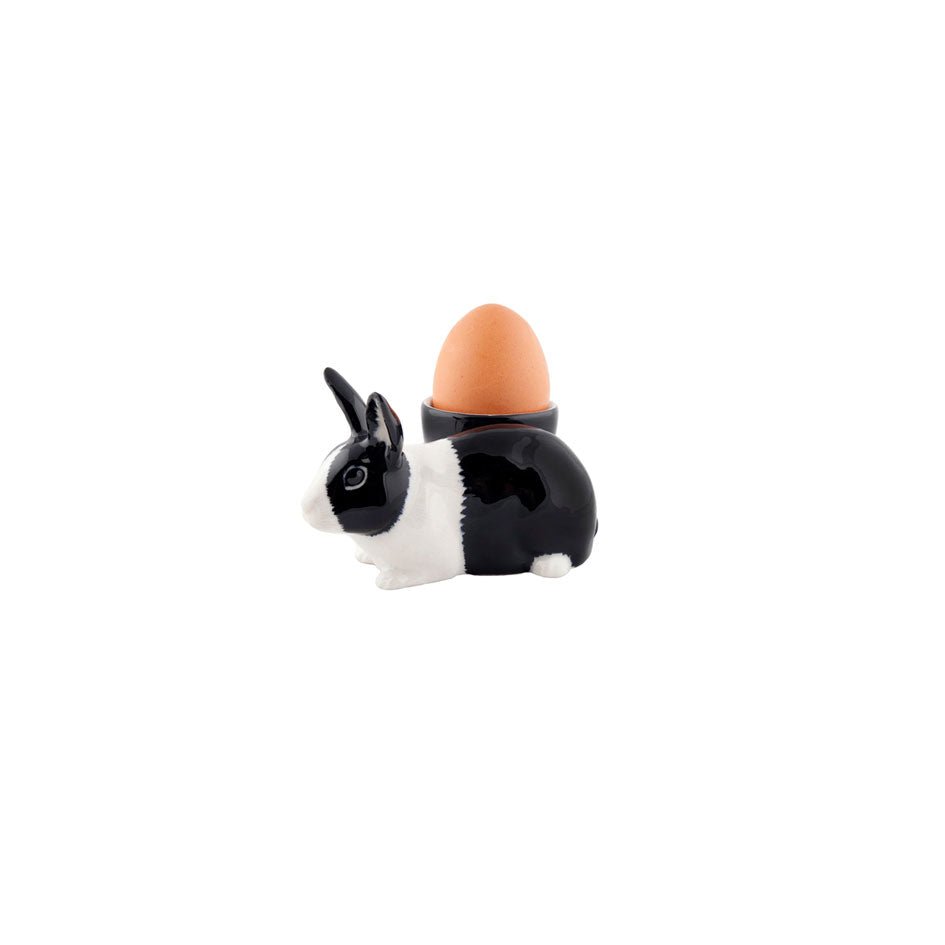 Zwart - Wit Konijn met Eierdopje - Quail Ceramics - SuperMatique