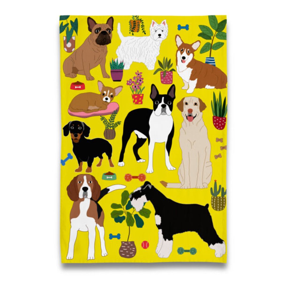 At Home with Dogs theedoek - SuperMatique