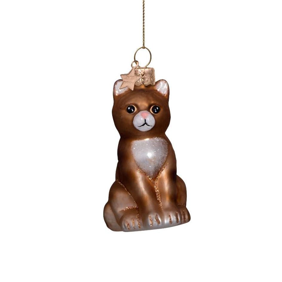 Bruine Kat Kersornament - Vondels - SuperMatique