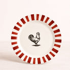 'Cocorico' Rood-Wit Dinerbord - SuperMatique - SuperMatique