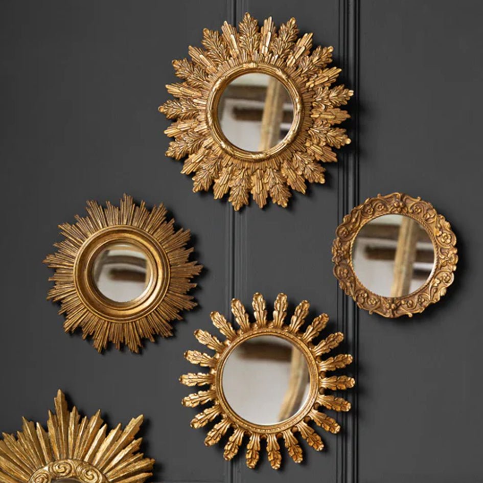 Convexe Spiegel Antiek Gouden Ornament Lijst Medium / MK96 - SuperMatique - SuperMatique