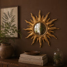 Convexe Spiegel Zon Antiek Gouden Lijst Medium / MK188 -SuperMatique - SuperMatique