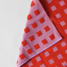 Geruite Grafische Theedoek Oranje Rose - Wrap - SuperMatique