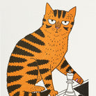 Letterpress Wenskaart Chess Playing Cat - Archivist Gallery - SuperMatique