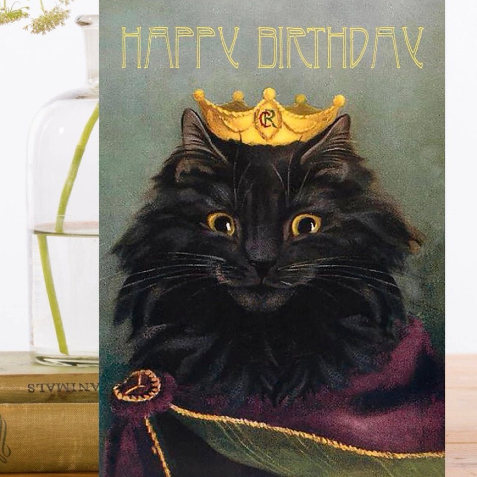 Wenskaart 'Koning Kat' Happy Birthday - Madame Treacle - SuperMatique