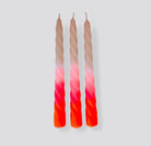 Dip Dye Twisted Tinten Granaatappel Kaarsen - SuperMatique